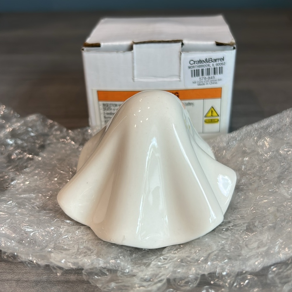 Crate & Barrel LED Ceramic Halloween Ghost 2” - Picture 4 of 7